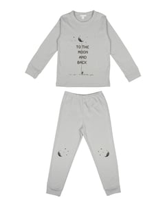 Children’s two-piece pajama set in green fog print